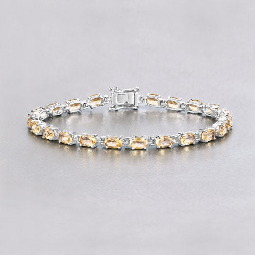 9.03 Carat Genuine Citrine .925 Sterling Silver Bracelet