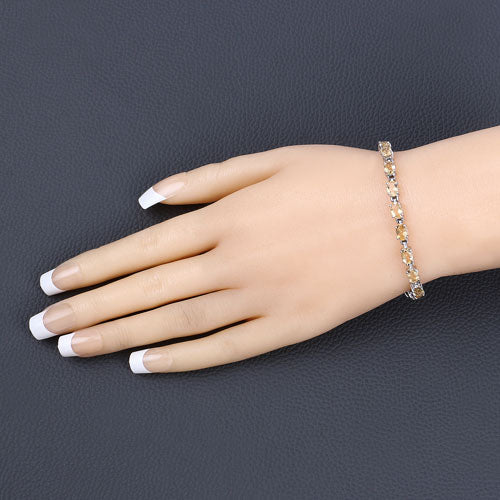 9.03 Carat Genuine Citrine .925 Sterling Silver Bracelet