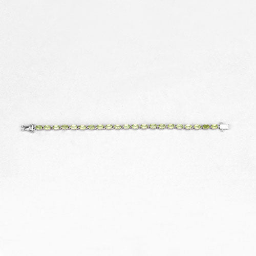 8.61 Carat Genuine Peridot .925 Sterling Silver Bracelet