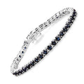 8.36 Carat Genuine Blue Sapphire .925 Sterling Silver Bracelet