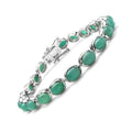 23.10 Carat Genuine Emerald .925 Sterling Silver Bracelet