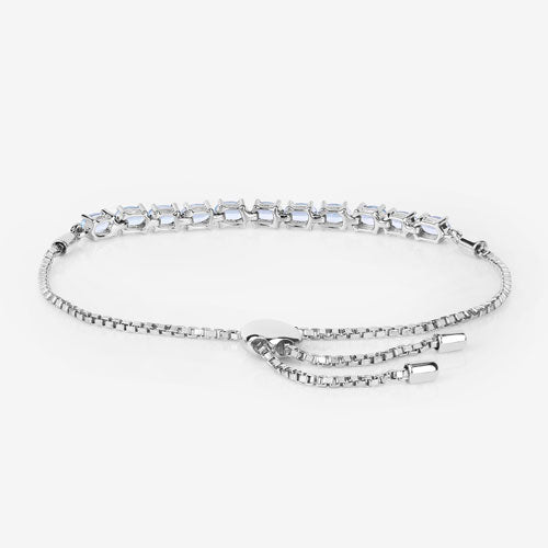 2.20 Carat Genuine Aquamarine .925 Sterling Silver Bracelet