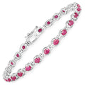 5.50 Carat Genuine Ruby .925 Sterling Silver Bracelet