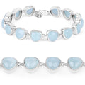 25.90 Carat Genuine Aquamarine .925 Sterling Silver Bracelet