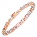 8.95 Carat Genuine Morganite and White Diamond 14K Rose Gold Bracelet