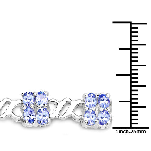 8.16 Carat Genuine Tanzanite .925 Sterling Silver Bracelet