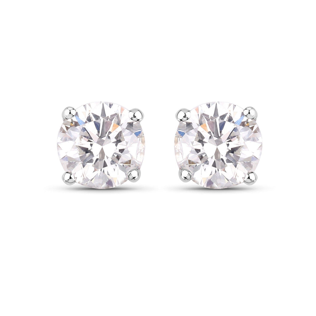 0.54 Carat Genuine White Diamond 14K White Gold Earrings