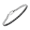 5.40 Carat Genuine Black Diamond .925 Sterling Silver Bracelet