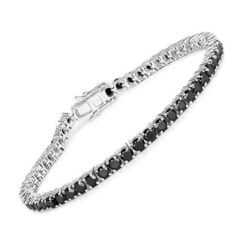 5.40 Carat Genuine Black Diamond .925 Sterling Silver Bracelet
