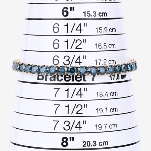 14.33 Carat Genuine Blue Diamond 14K Yellow Gold Bracelet