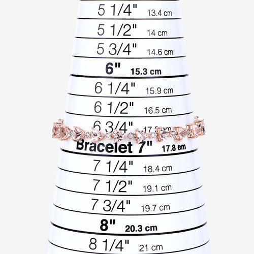 7.56 Carat Genuine Morganite and White Diamond 14K Rose Gold Bracelet