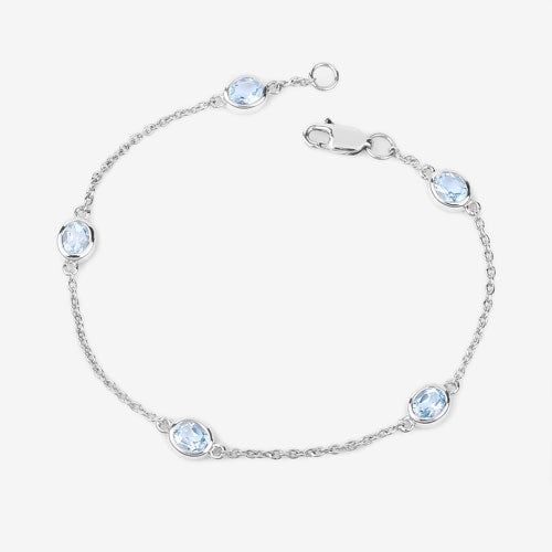1.80 Carat Genuine Blue Topaz .925 Sterling Silver Bracelet