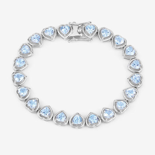 10.50 Carat Genuine Blue Topaz .925 Sterling Silver Bracelet