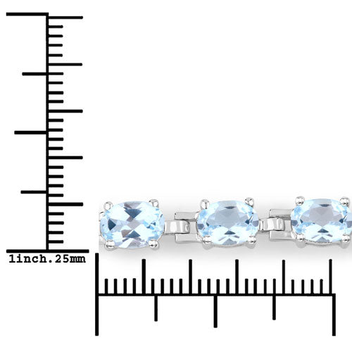 7.60 Carat Genuine Blue Topaz .925 Sterling Silver Bracelet