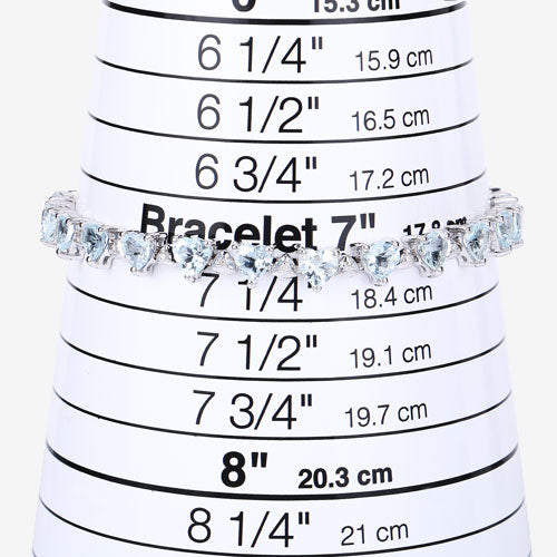 7.71 Carat Genuine Aquamarine and White Diamond .925 Sterling Silver Bracelet