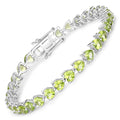 13.64 Carat Genuine Peridot .925 Sterling Silver Bracelet