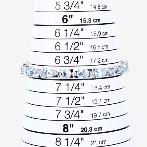 12.83 Carat Genuine Blue Topaz and White Topaz .925 Sterling Silver Bracelet
