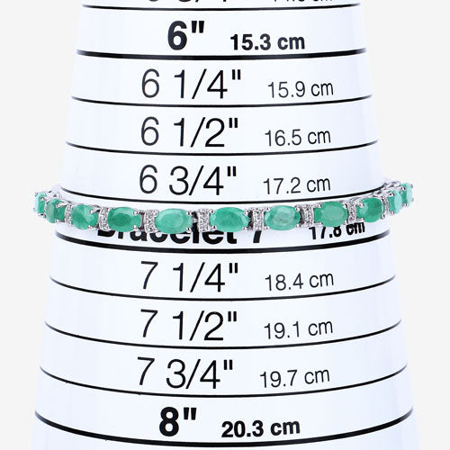 4.98 Carat Genuine Emerald and White Topaz .925 Sterling Silver Bracelet