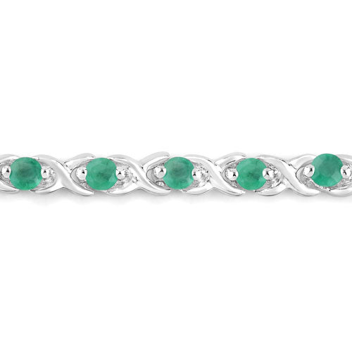 0.72 Carat Genuine Emerald .925 Sterling Silver Bracelet