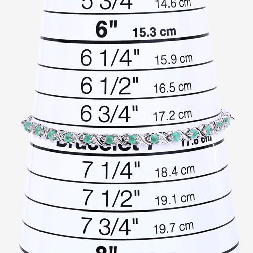 0.72 Carat Genuine Emerald .925 Sterling Silver Bracelet