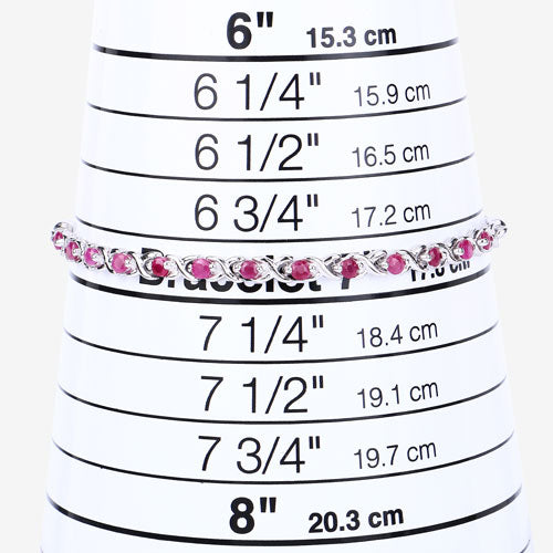 0.88 Carat Genuine Ruby .925 Sterling Silver Bracelet