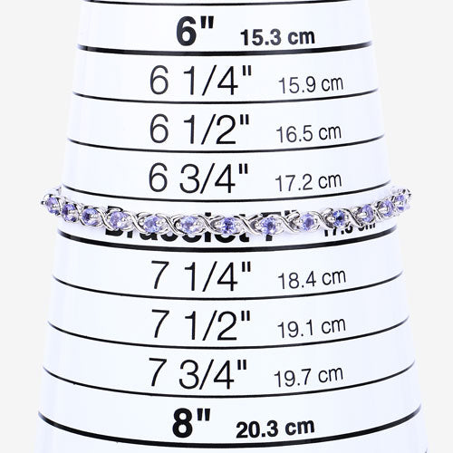 0.91 Carat Genuine Tanzanite .925 Sterling Silver Bracelet