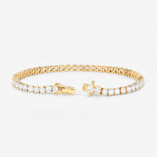 7.00 Carat Lab Grown Diamond 14K Yellow Gold Bracelet