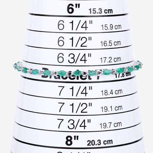 3.24 Carat Genuine Zambian Emerald .925 Sterling Silver Bracelet