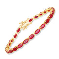 9.50 Carat Genuine Ruby 14K Yellow Gold Bracelet