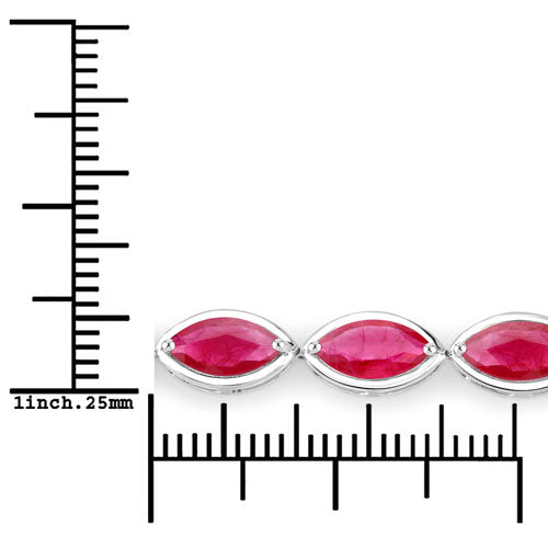 9.00 Carat Genuine Ruby 14K White Gold Bracelet