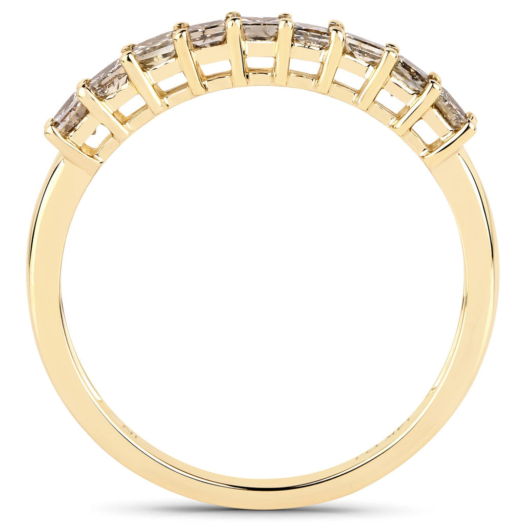 0.50 Carat Genuine Champagne Diamond 14K Yellow Gold Ring (I1-I2)