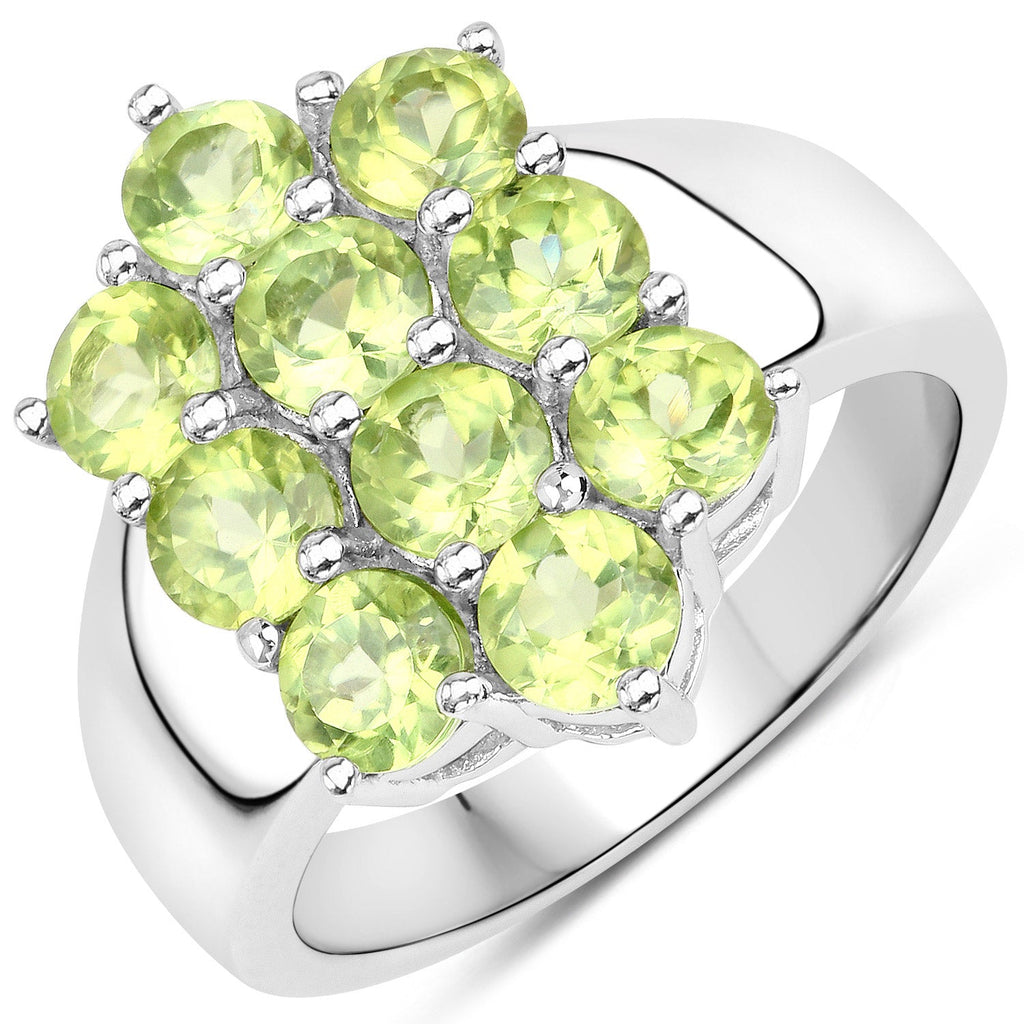 6.80 Carat Genuine Peridot .925 Sterling Silver 3 Piece Jewelry Set (Ring, Earrings, and Pendant w/ Chain)