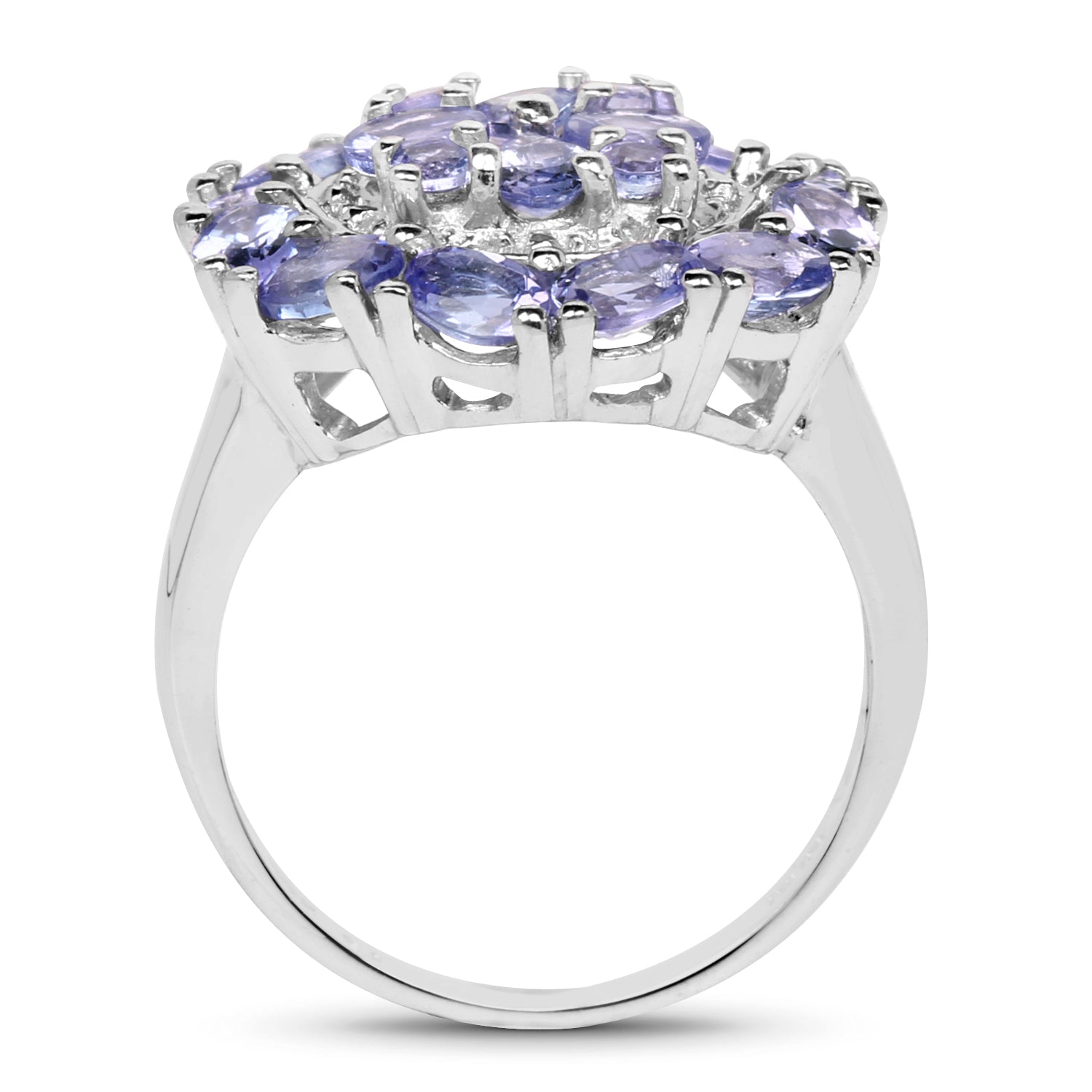 2.92 Carat Genuine Tanzanite .925 Sterling Silver Ring