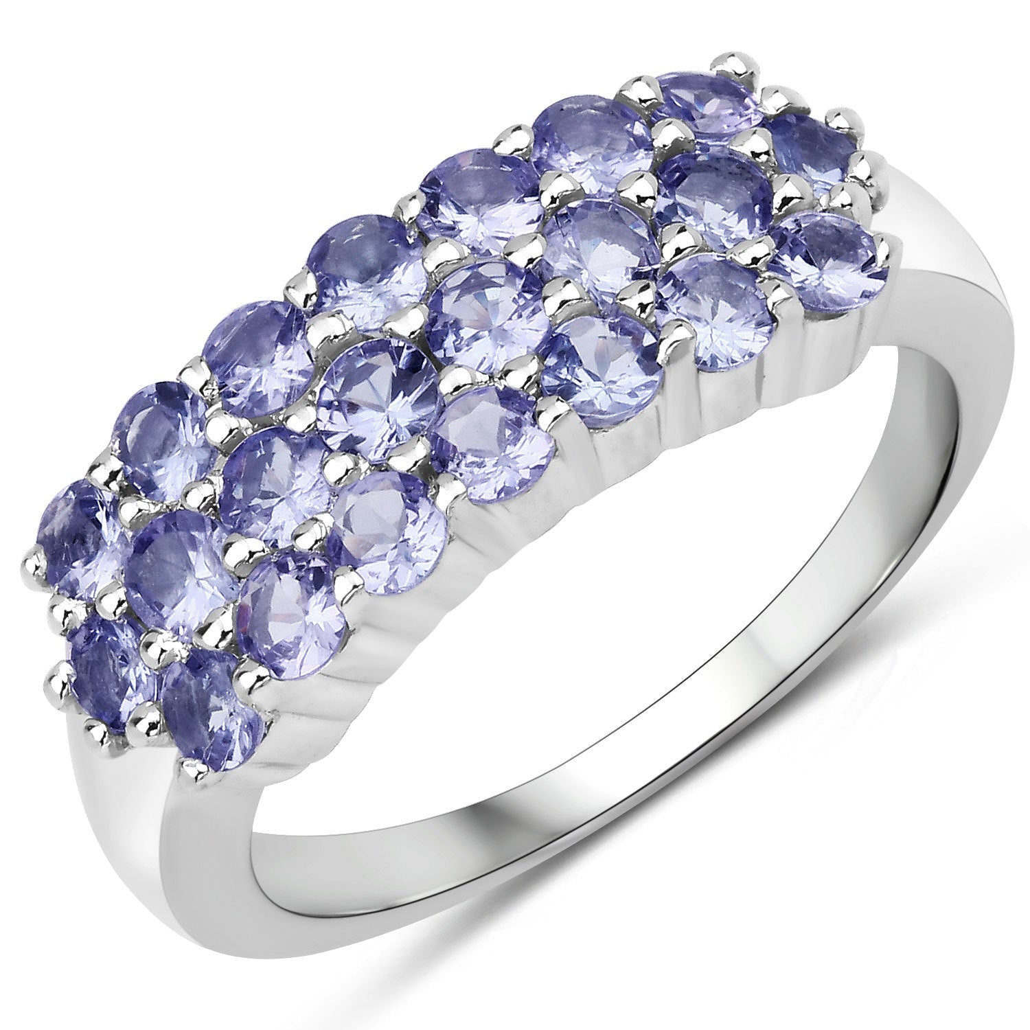 1.54 Carat Genuine Tanzanite .925 Sterling Silver Ring