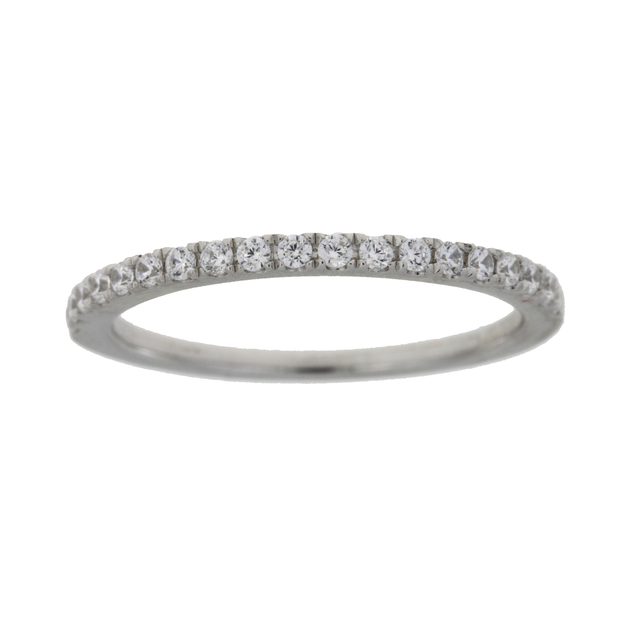 Cubic Zirconium Wedding Band Ring Sterling Silver