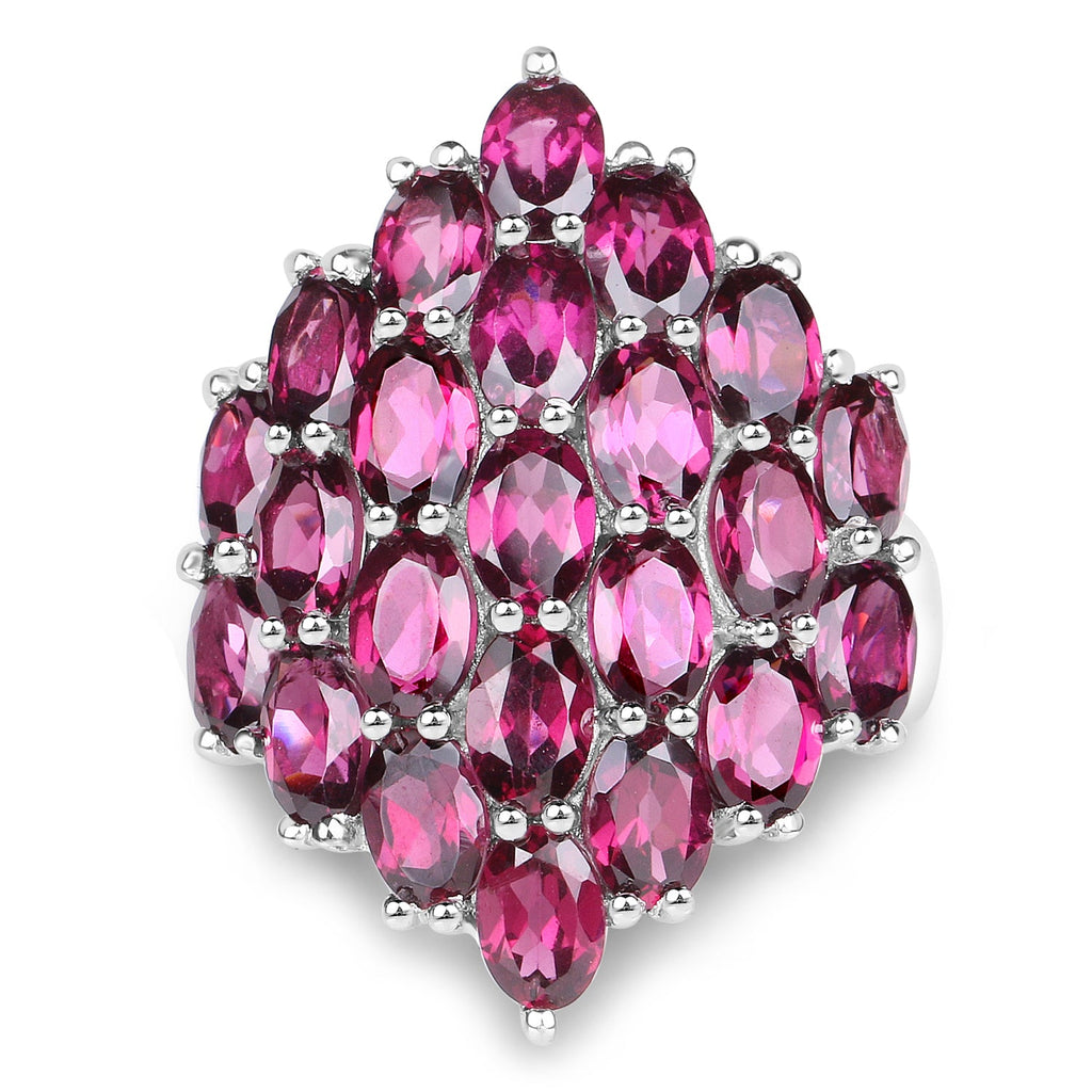 11.50 Carat Genuine Rhodolite .925 Sterling Silver Ring