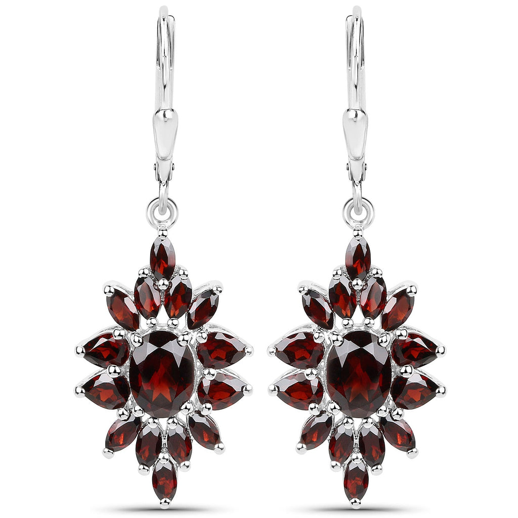 20.24 Carat Genuine Garnet .925 Sterling Silver 3 Piece Jewelry Set (Ring, Earrings, and Pendant w/ Chain)