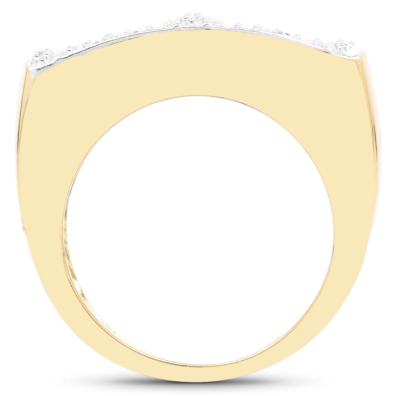 14K Yellow Gold Plated 0.25 Carat Genuine White Diamond .925 Sterling Silver Ring