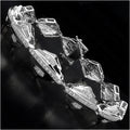 14K Yellow Gold Plated 1.07 Carat Genuine White Diamond Sterling Silver Bracelet