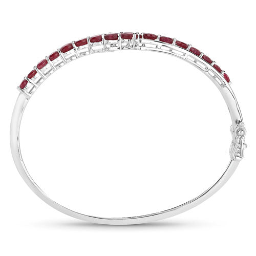 9.10 Carat Glass Filled Ruby .925 Sterling Silver Bangle