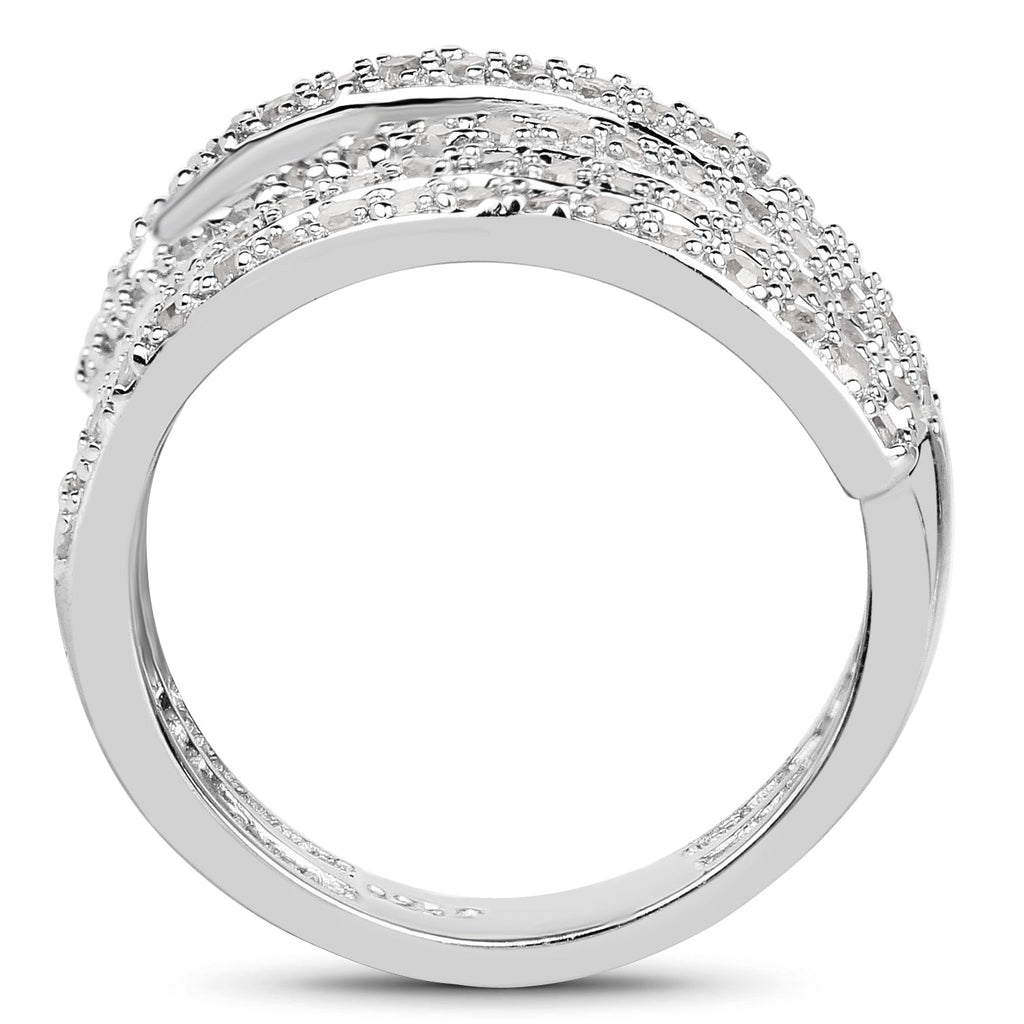 0.83 Carat Genuine White Diamond .925 Sterling Silver Ring