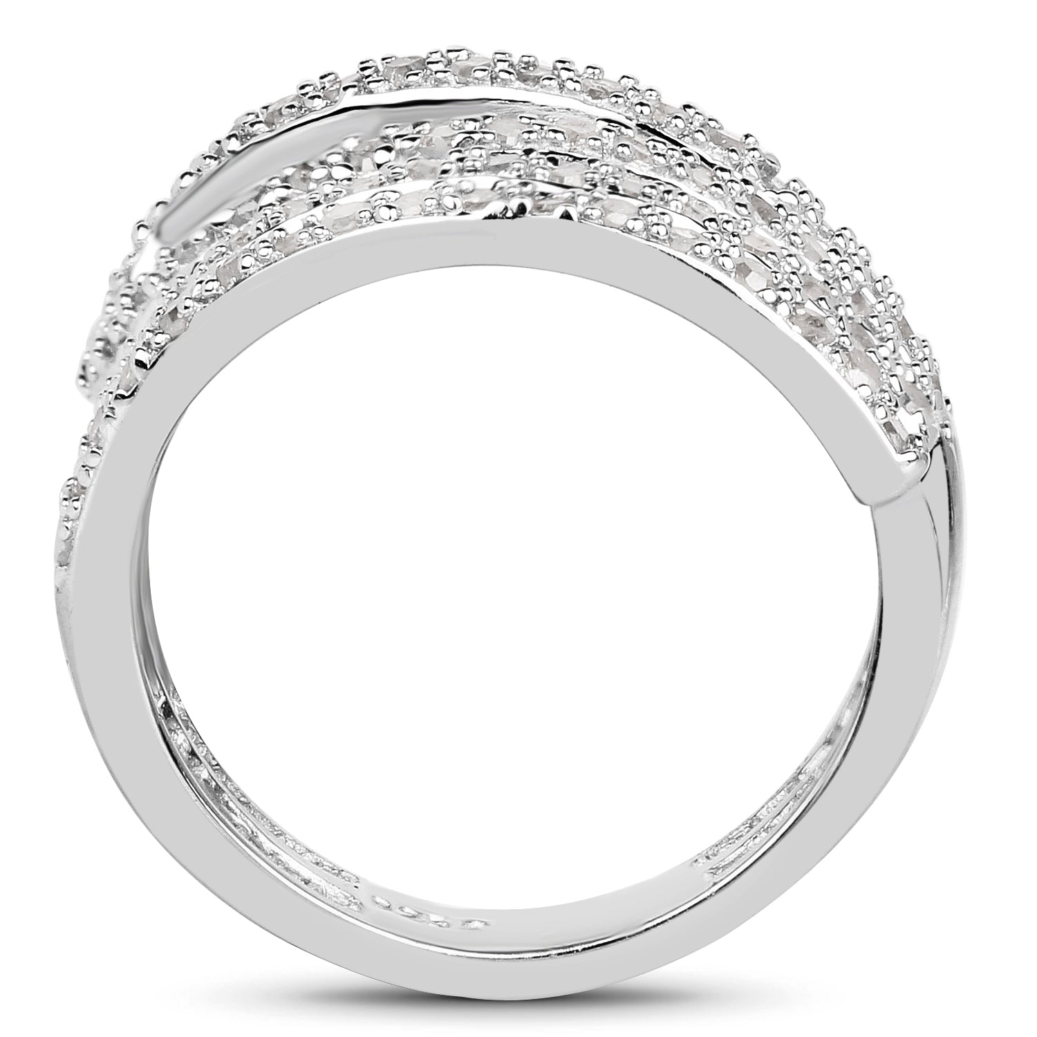 0.83 Carat Genuine White Diamond .925 Sterling Silver Ring