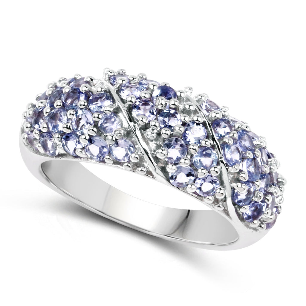 1.48 Carat Genuine Tanzanite .925 Sterling Silver Ring