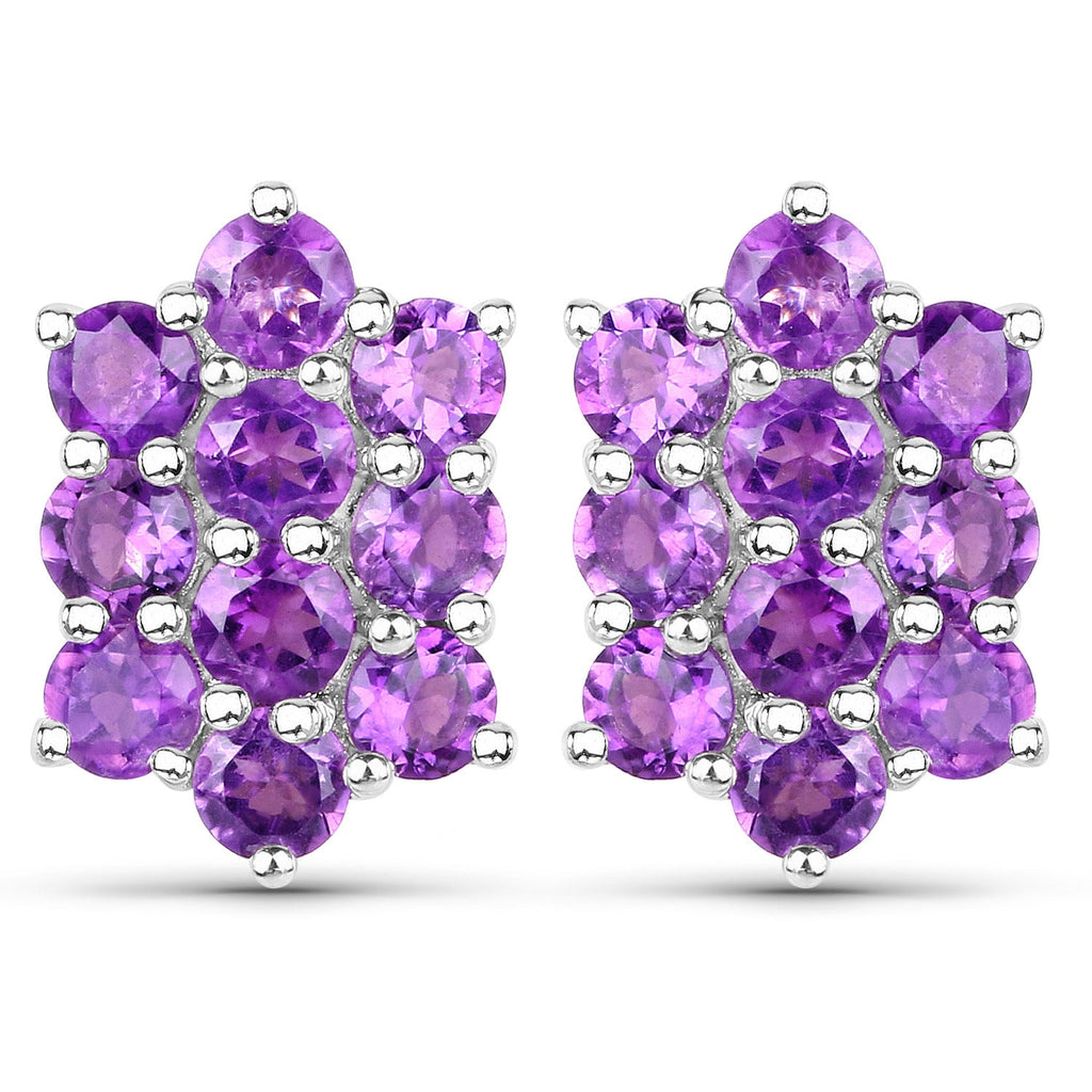 6.80 Carat Genuine Amethyst .925 Sterling Silver 3 Piece Jewelry Set (Ring, Earrings, and Pendant w/ Chain)