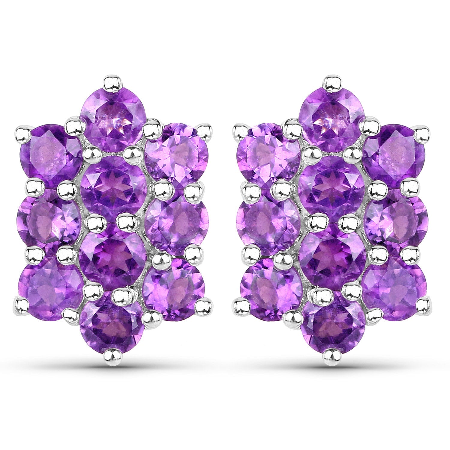 6.80 Carat Genuine Amethyst .925 Sterling Silver 3 Piece Jewelry Set (Ring, Earrings, and Pendant w/ Chain)