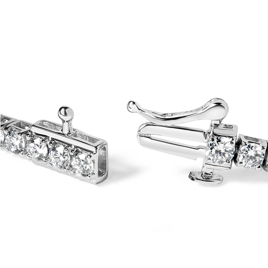 14K White Gold 4.0 Cttw Classic Lab-Grown Diamond Tennis Bracelet (F-G Color, VS2-SI1 Clarity) - 7" Inches