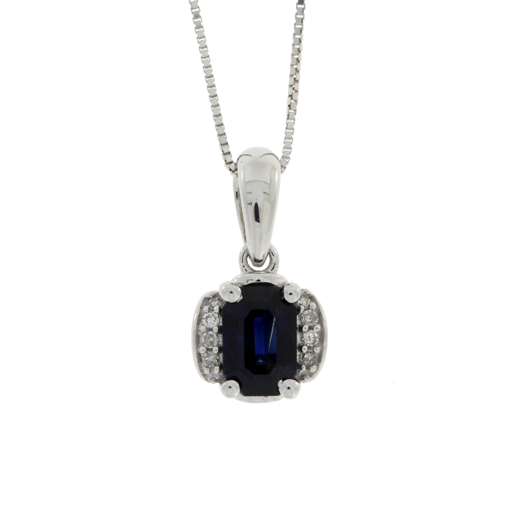 .63ct Sapphire Diamond Fashion Pendants 14KT White Gold
