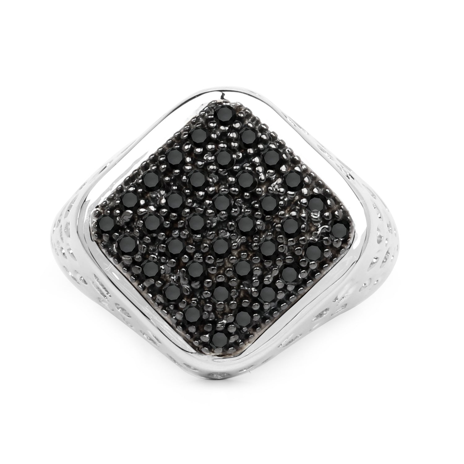 0.54 Carat Genuine Black Diamond .925 Sterling Silver Ring