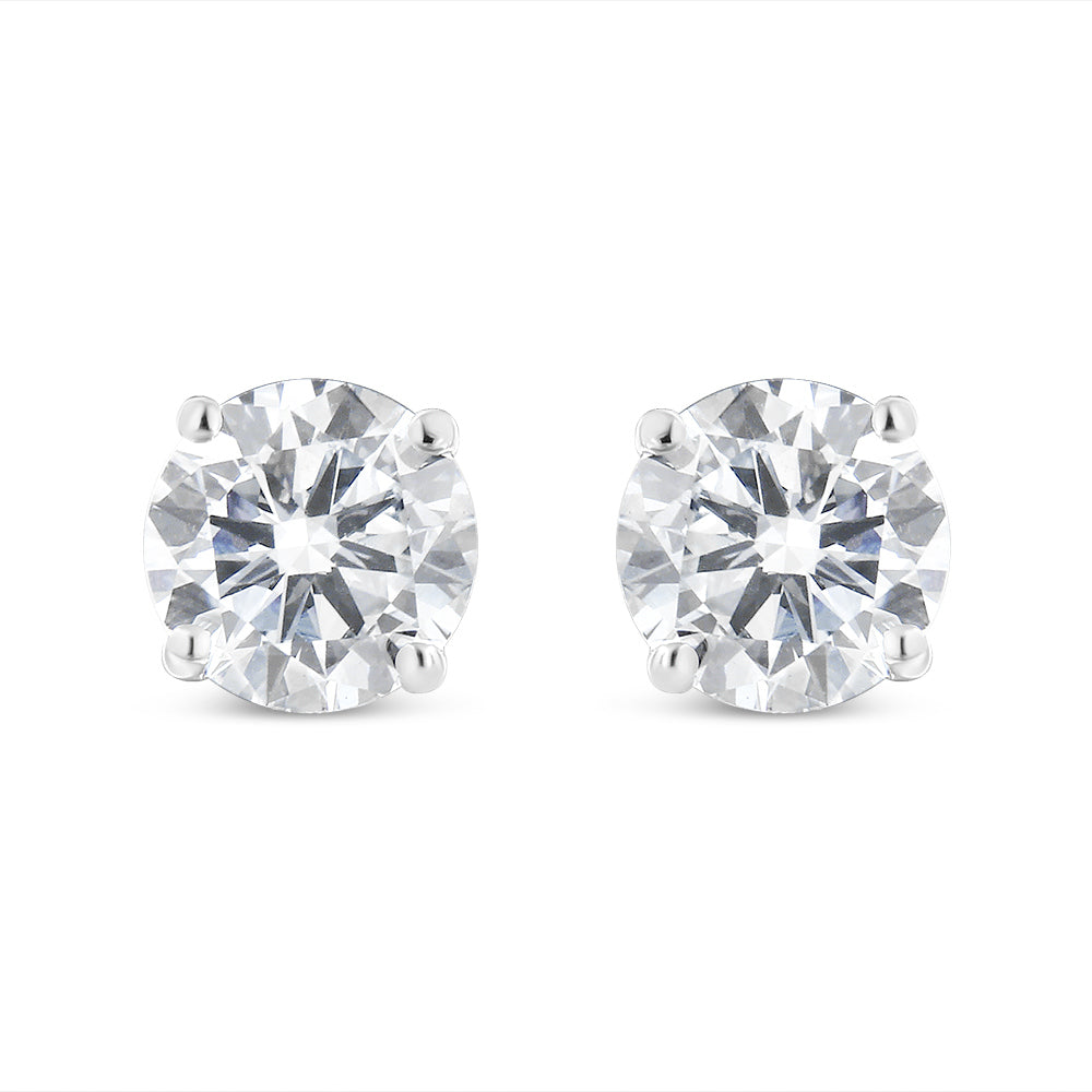 14K White Gold 5/8 Cttw Lab Grown Diamond 4-Prong Classic Stud Earrings (F-G Color, VS2-SI1 Clarity)