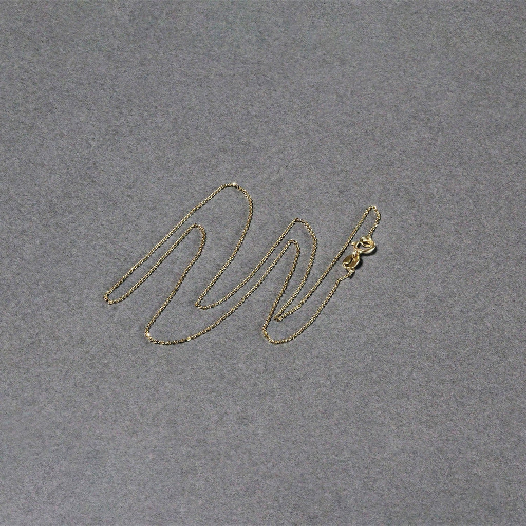 14k Yellow Gold Diamond Cut Cable Link Chain 0.7mm